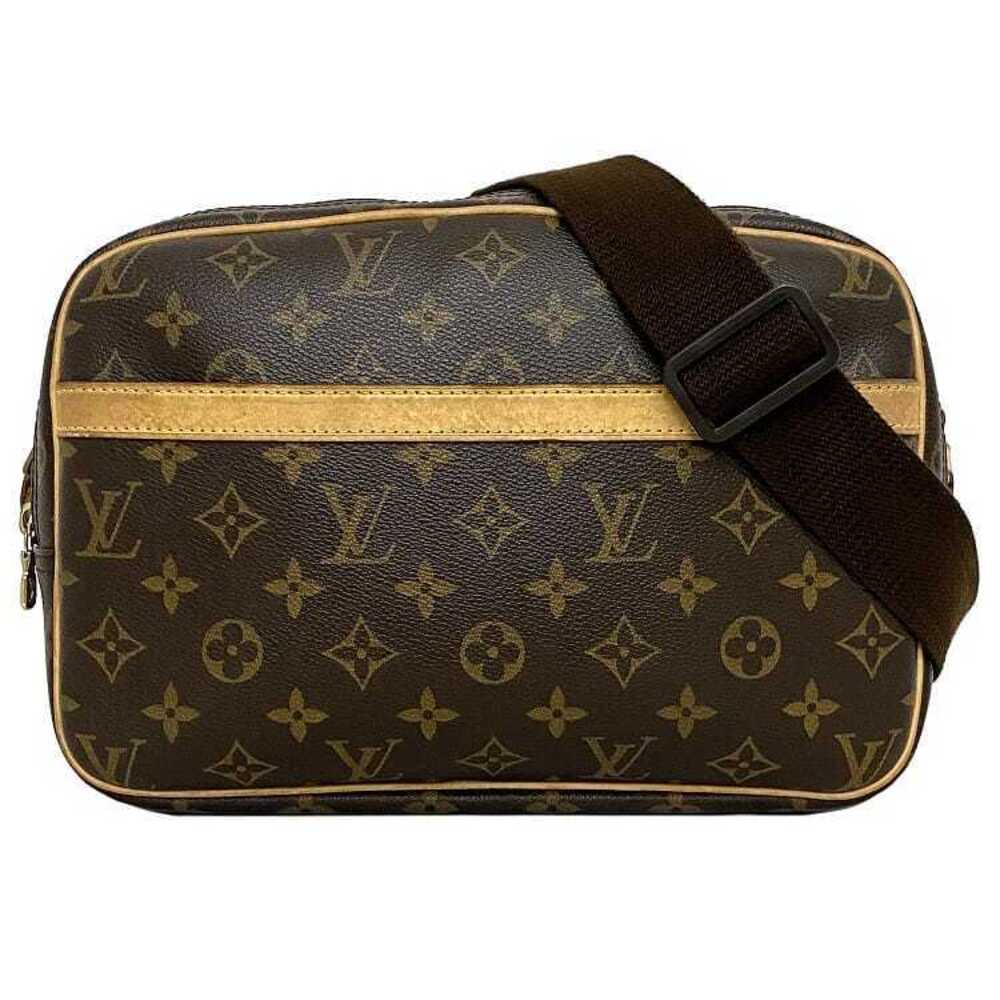 Louis Vuitton Reporter Bag Brown Beige Monogram Crossbody Leather Logo